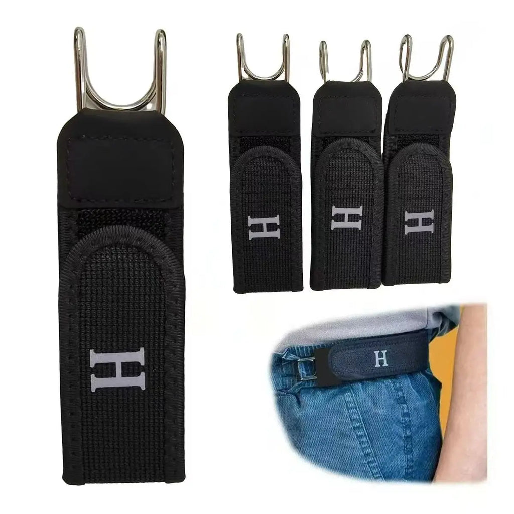 Buckleless Elastic Belt Hook Adjustable Metal Hook Men Women Unisex Buckle-Free Invisible Waist Belt Closure Outdoor Work EDC